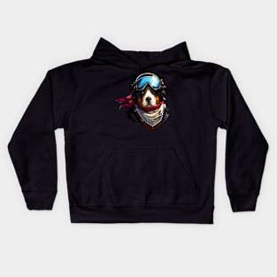 Cute Bernese Mountain Dog Adventurer Portrait Kids Hoodie